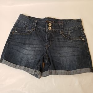 Candie's Jean Shorts Junior's Size 7 Cuffed Stretch Blue Denim NWT